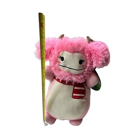 Squishmallows HugMees Brina the Pink Bigfoot 10" Christmas Scarf Plush Doll Toy - Picture 10 of 10